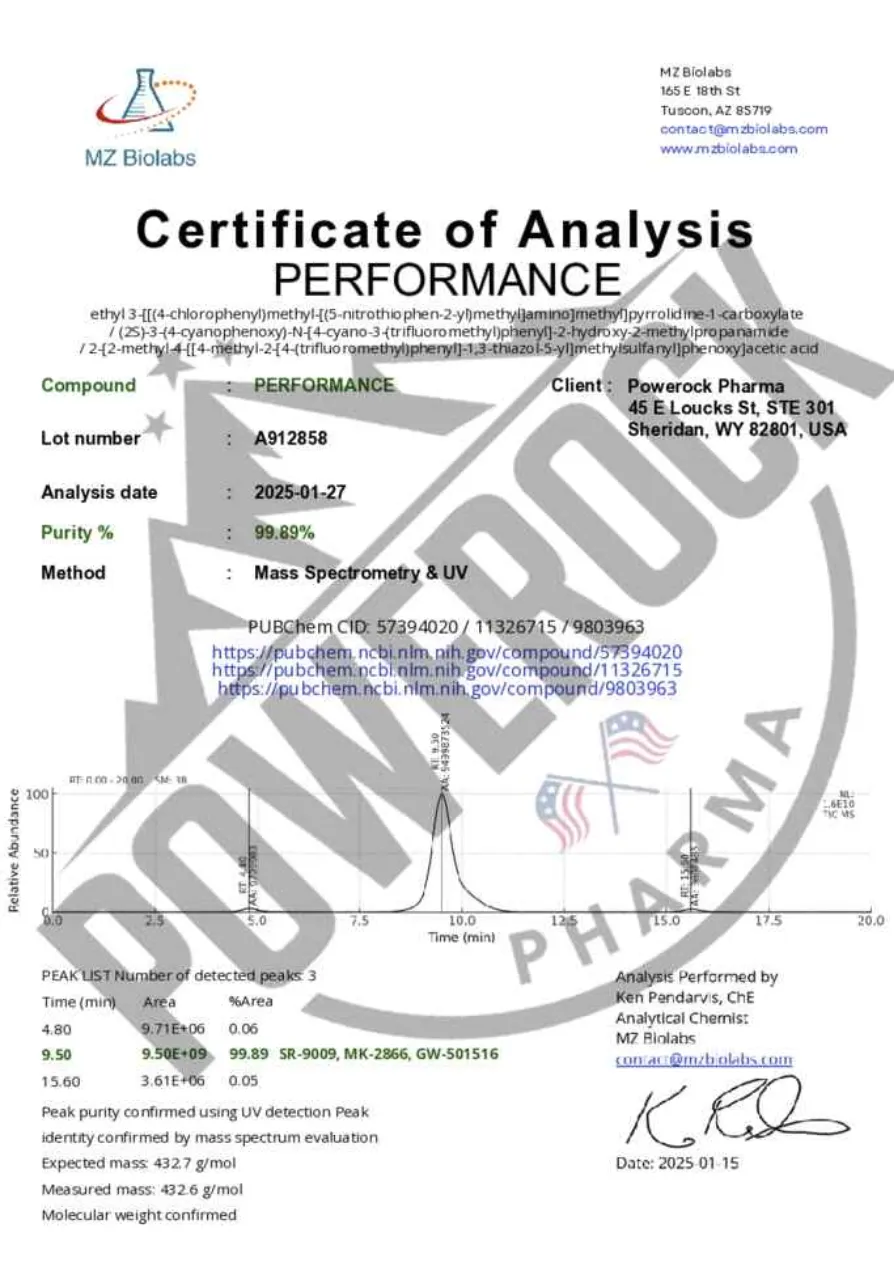 Chromatogram PERFORMANCE